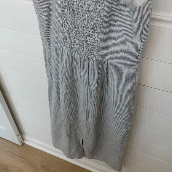 Women’s Quince 100% European Linen Scoop Neck MIDI Dress Large L - Picture 8 of 11